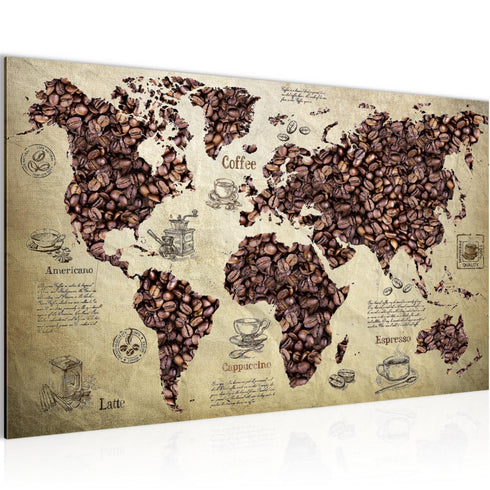 Wandbilder Wohnzimmer XXL Küche Kaffee Moderne Bilder Weltkarte